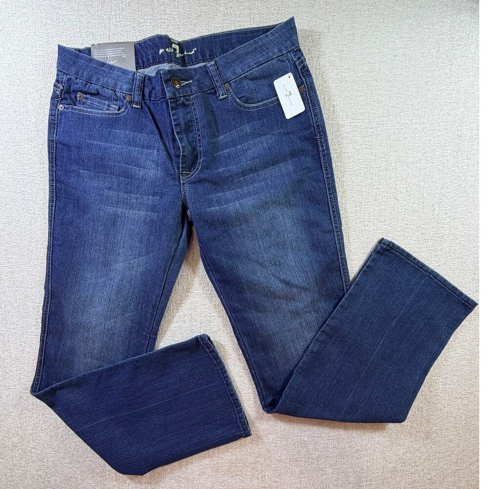 NWT 7 For All Mankind Women 32 Blue Classic Straight Leg Denim Jeans Pantswear